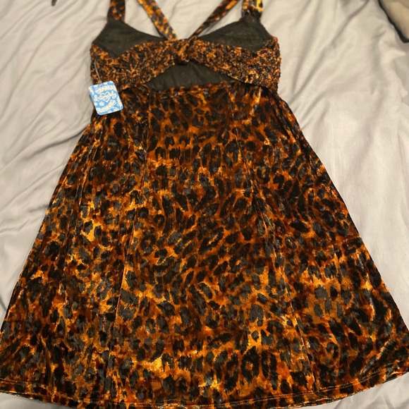 Free People brand new beautiful dress , animal print - leopard - x-small /brown - Picture 14 of 16